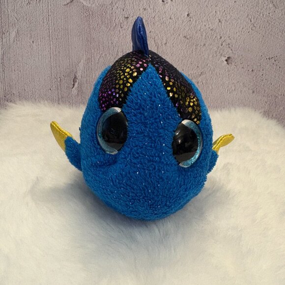 Aqua TY Beanie Boos Fish Blue Iridescent Plush Stuffie 2017(SKU: 276TO) - Picture 4 of 8